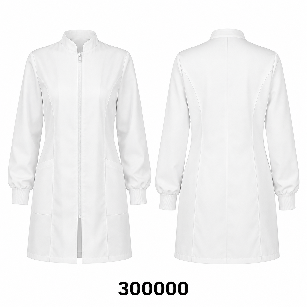 Jaleco slim feminino branco com zíper