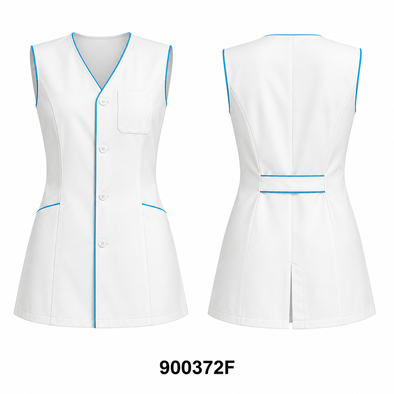 Jaleco slim sem mangas feminino